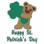 Happy St. Patrick's Day Teddy Bear and Shamrock embroidered shirts