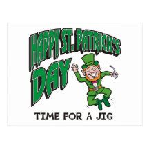 Happy St. Patrick's Day Time For A Jig Postcards