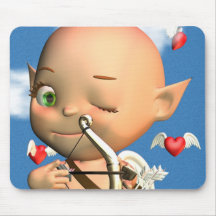 Happy St. Valentine's Day Cupid Mouse Mat