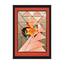Happy Stained Glass Art Painting on Canvas Canvas Print