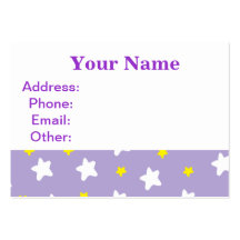 Happy Stars Purple Business Card Template