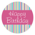 Happy Stripes Happy Birthday Seal stickers