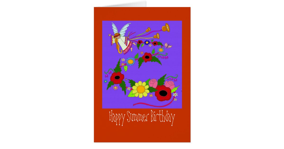 Happy Summer Birthday Ukrainian Folk Art Greeting Card Zazzle