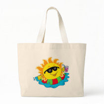 Happy Sun in the Pool Tote Bags
