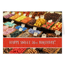 Happy Sweet 16th Sixteenth Birthday Assorted Colou Cards