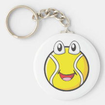 Happy Tennis Ball Keychain