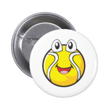 Happy Tennis Ball Pinback Buttons
