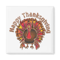 HAPPY THANKGIVING TURKEY by SHARON SHARPE Refrigerator Magnet
