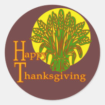 Happy Thanksgiving Autumn Harvest Design Stickers