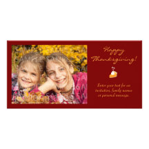 Happy Thanksgiving Pumpkin Pie Photo Card