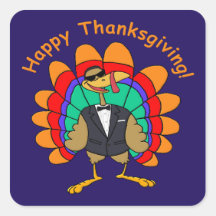 Happy Thanksgiving Square Sticker