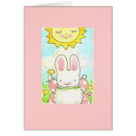 happy thought girl bunny card