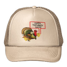 Happy Tofurkey Day! Funny Thanksgiving T shirt Mesh Hats