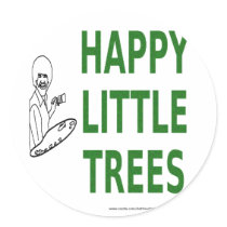 Happy Trees Round Stickers