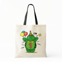 Happy Turtle 1st Birthday Canvas Bag