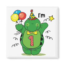 Happy Turtle 1st Birthday Magnets