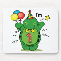 Happy Turtle 1st Birthday Mousepad