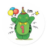 Happy Turtle 1st Birthday stickers