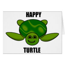Happy turtle greeting card
