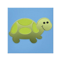 Happy Turtle/Nursery Decor Stretched Canvas Prints