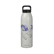 Happy Unicorn prancing purple Drinking Bottle