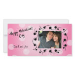 Happy Valentine's Day Black and Pink Personalised Photo Card