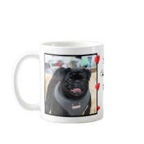 Happy Valentine's Day Black Pug Mug