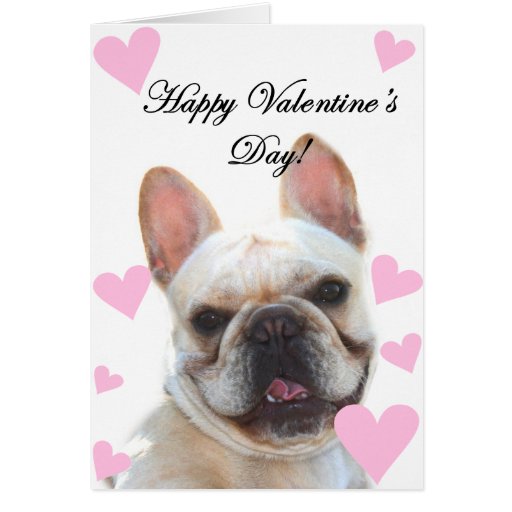 Happy Valentine's Day French bulldog greeting card Zazzle