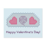 Happy Valentine's Day! Hearts Spiral Postcard