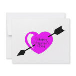 Happy Valentines Day Pink Black Heart invitations