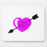 Happy Valentines Day Pink Black Heart Mousepads