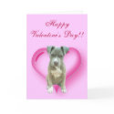 Happy Valentine's Day Pitbull Puppy greeting card