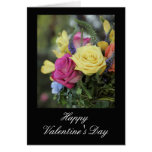 Happy Valentine's Day Roses against Black Card