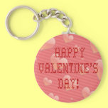 Happy Valentine's Day Tiny Heart Shaped Font keychains