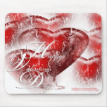 Happy Valentine's Day Water Splash Hearts Mousepad
