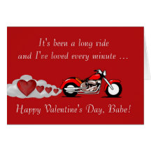 Happy Valentine's Day with motorbike for biker Greeting Card