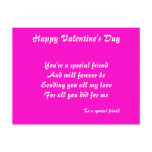 Happy valentine's to a special friend postcards