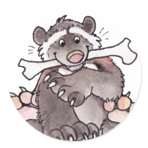 Happy Wolverine Round Stickers