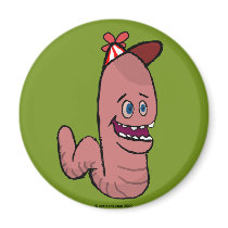Happy Worm Fridge Magnet