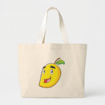 Happy Yellow Mango Fruit Tote Bags