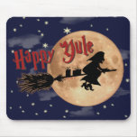 Happy Yule Witch Xmas Mousepad