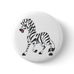 Happy Zebra Pinback Button