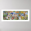 Happy Zoo Year Animals Childrens Wall Art Print