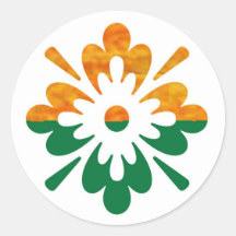 HappyDance Flower : Enjoy n Share the Joy Round Stickers