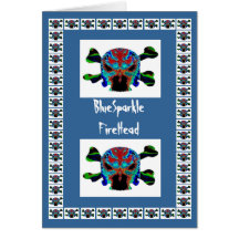 HappyHolidays: ART101 Friendly Fire Head Monster Greeting Cards