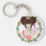 Harajuku Girl Yuriko - bordered Key Chains