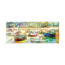 Harbour as a painting canvas prints