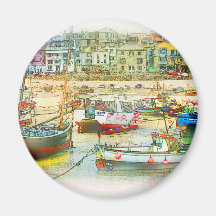 HARBOUR AS A PAINTING FRIDGE MAGNETS