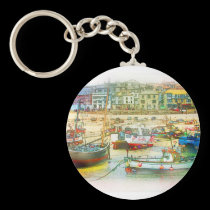 HARBOUR AS A PAINTING keychains