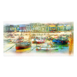 HARBOUR AS A PAINTING PHOTO CARDS